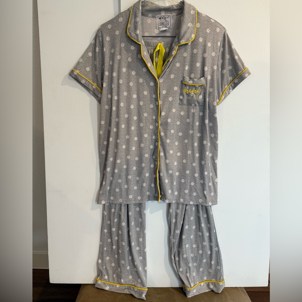 MENTALLY EXHAUSTED Daisy Pajamas Set